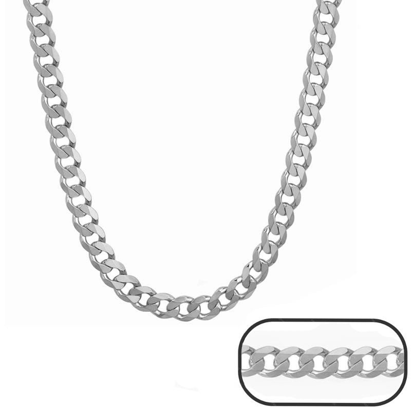 Silver Open Curb Link