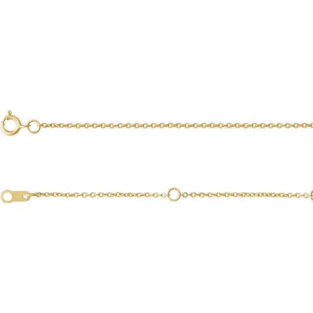 14K Yellow Gold 1mm Adj. Cable Bracelet