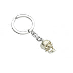 Silver Skull Key Ring with Diamond Eyes