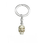 Silver Skull Key Ring with Diamond Eyes