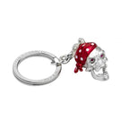 Red Bandana Skull Key Ring