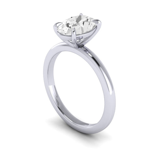 Monture ovale en or 14 carats