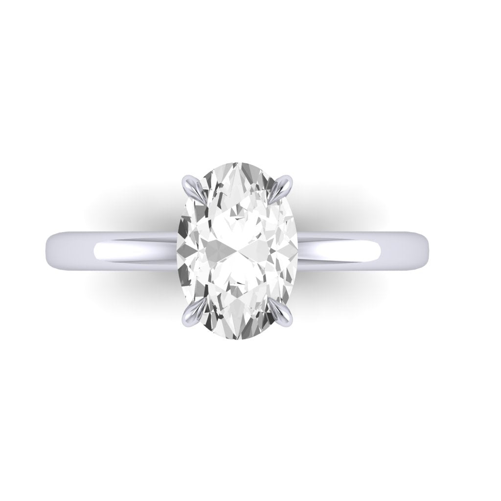 Monture ovale en or 14 carats