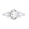 Bague solitaire ovale en or 14 carats