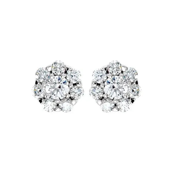 14 Karat Diamond Cluster Studs 16-.70