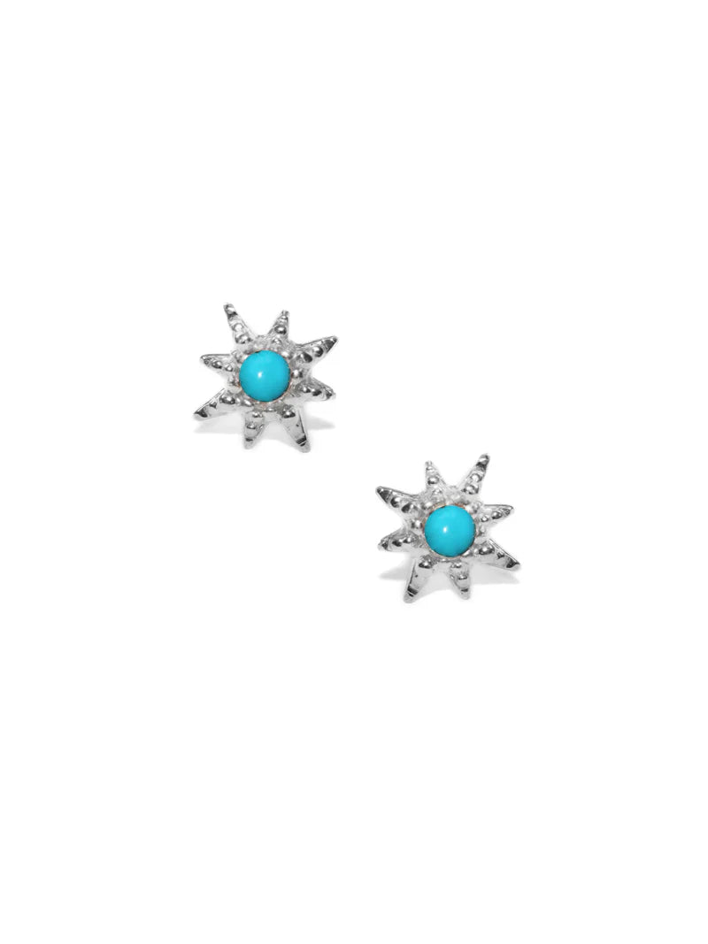 Silver Micro Aztec Starburst Studs