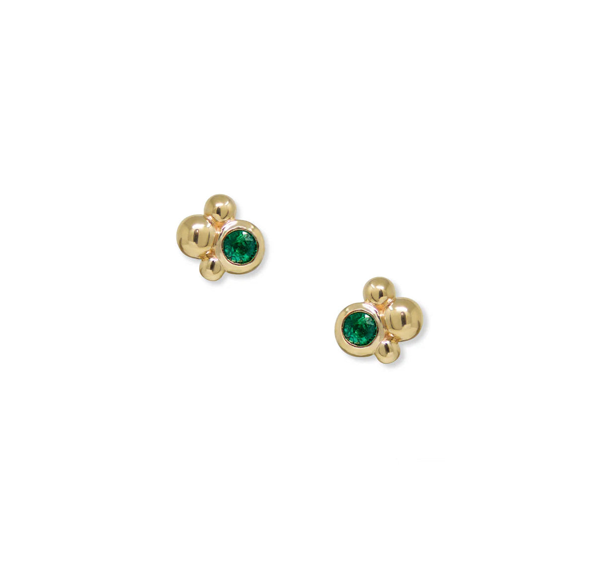 14 Karat Dew Drop Micro Bubbling Brook Studs