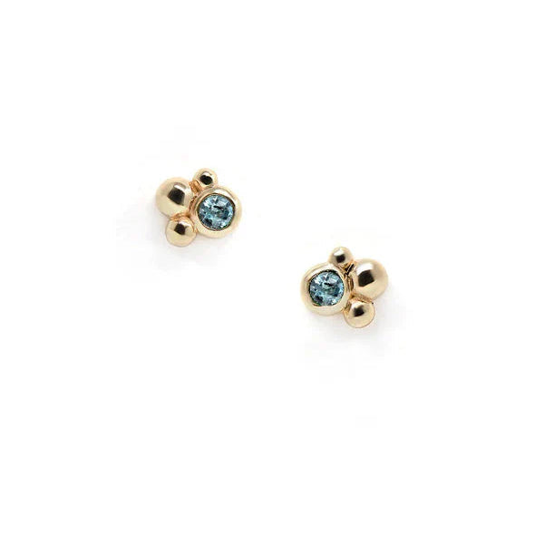 14 Karat Dew Drop Micro Bubbling Brook Studs