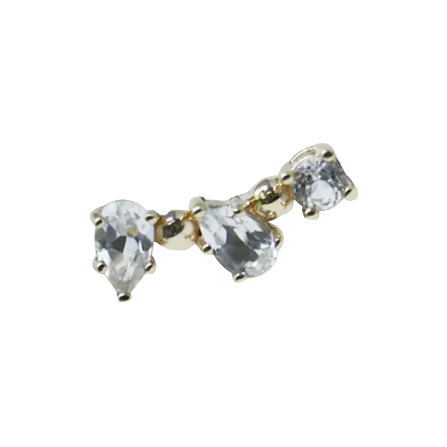 14 Karat Gold Mel Soldera Petite CT Ear Crawler (Left)