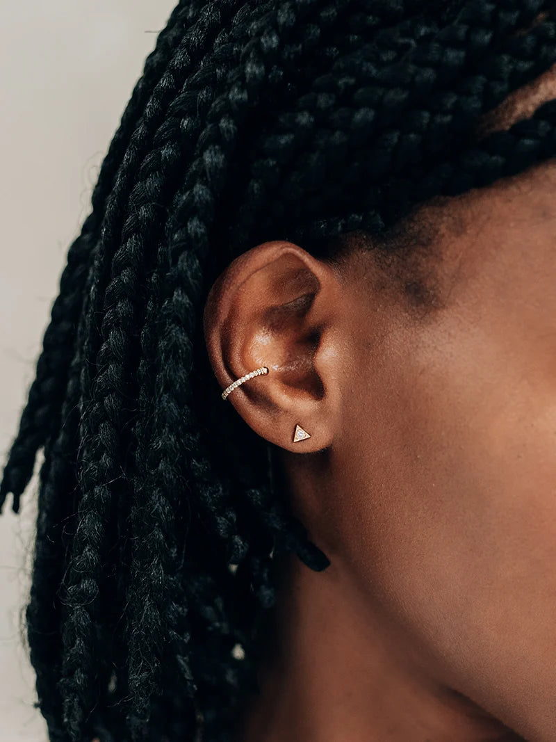 Silver Aztec Cléo Triangle Studs