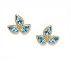 14 Karat Yellow Gold Bouquet Fleur de Lis Studs