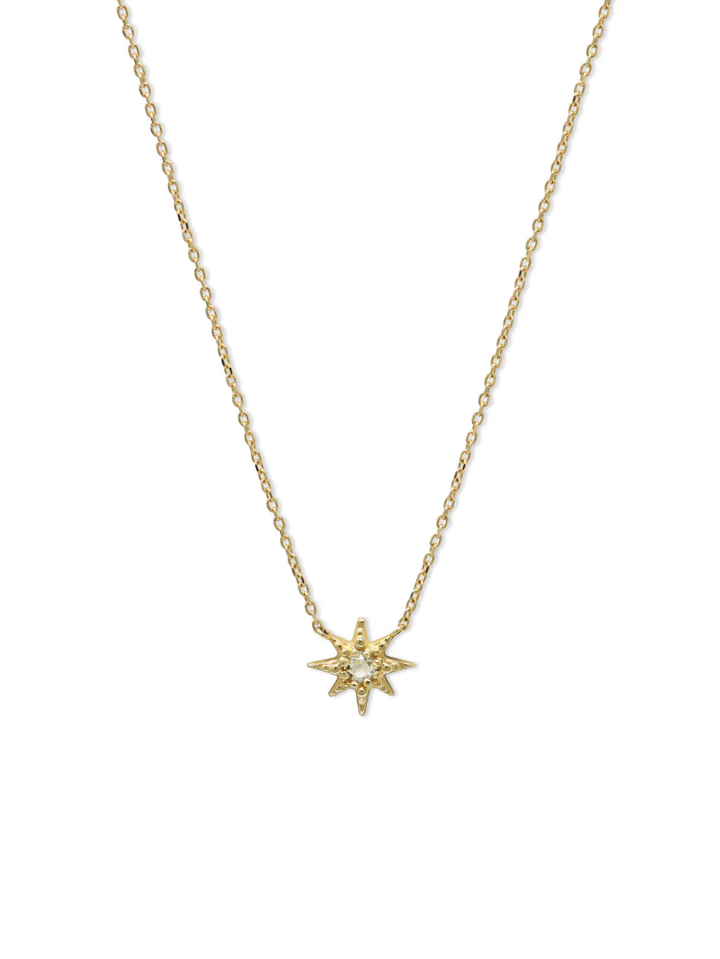 14 Karat Yellow Gold Aztec Micro Necklace Starburst