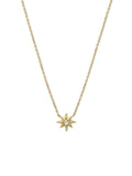 14 Karat Yellow Gold Aztec Micro Necklace Starburst