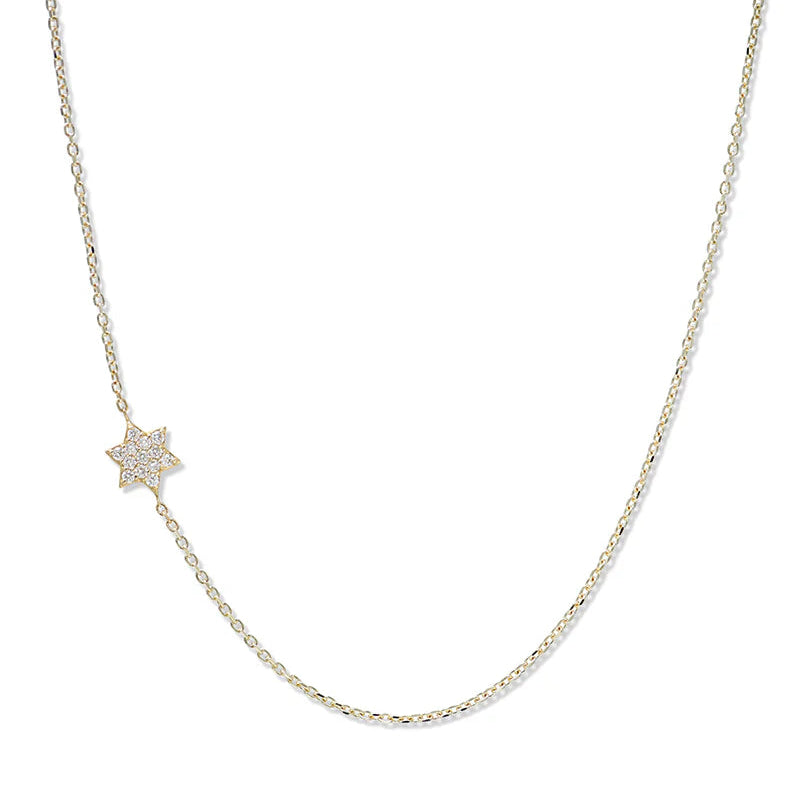 14Y Love Letter Pavé Star of David Necklace