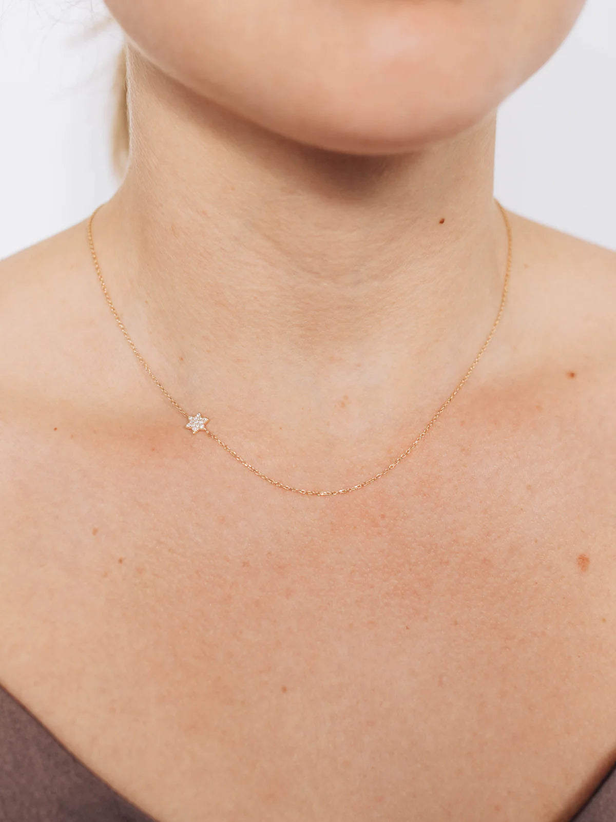14Y Love Letter Pavé Star of David Necklace
