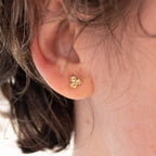 18 Karat Gold Brushed Organic Studs