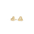 18 Karat Gold Brushed Organic Studs