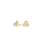 18 Karat Gold Brushed Organic Studs