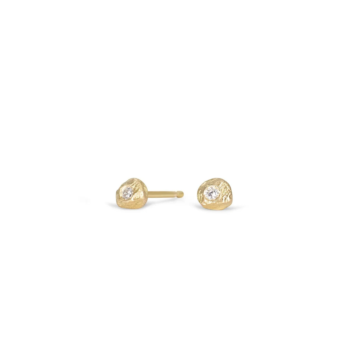 18 Karat Little Organic Nuggets with Diamonds