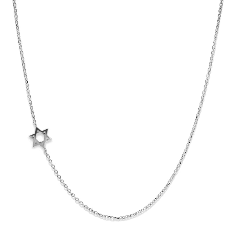 Silver Love Letter Star of David Necklace