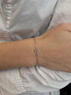 Silver Love Letter Pave Star of David Bracelet