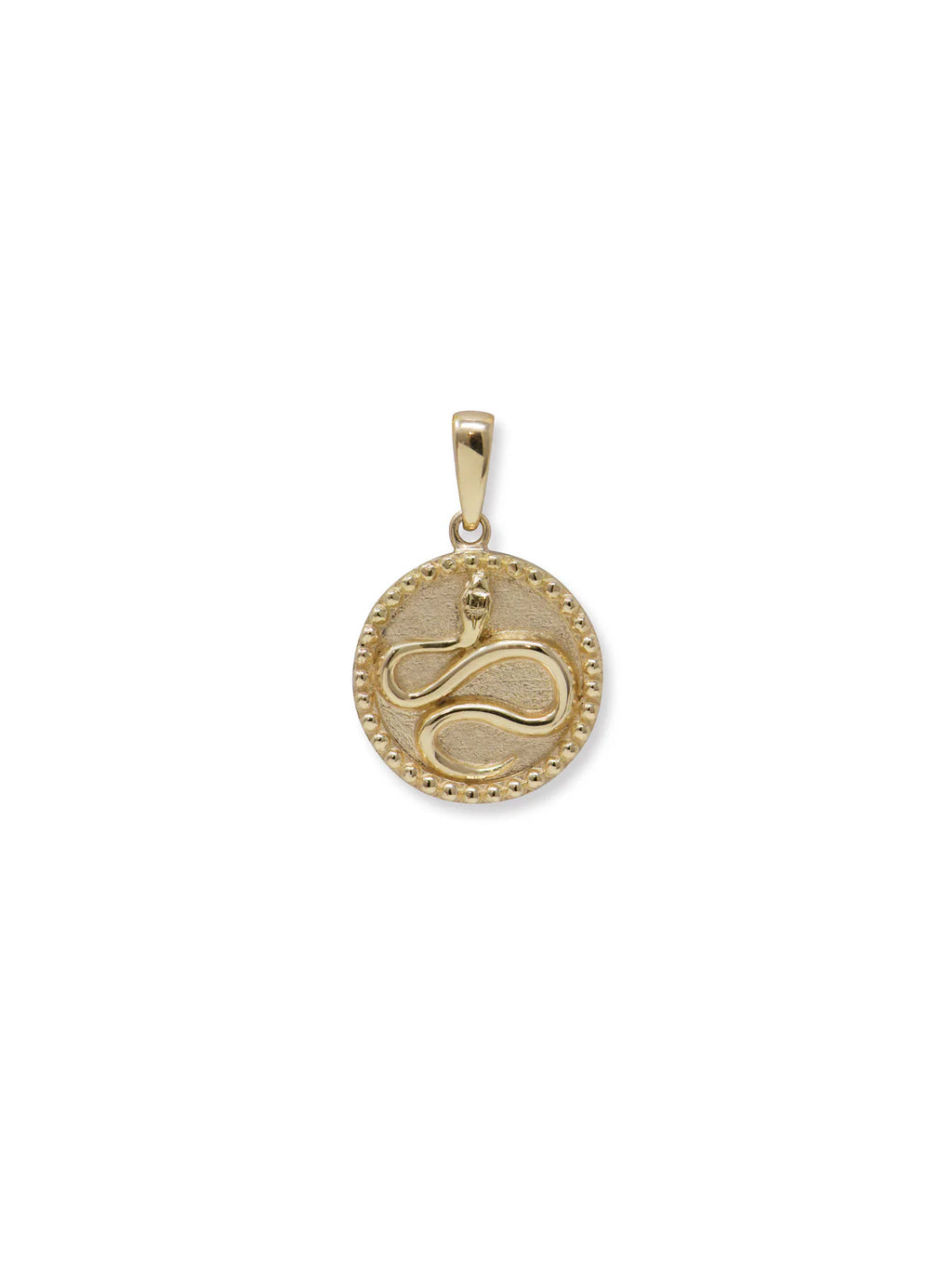 14 Karat Yellow Dew Drop Year of The Snake Medallion Necklace