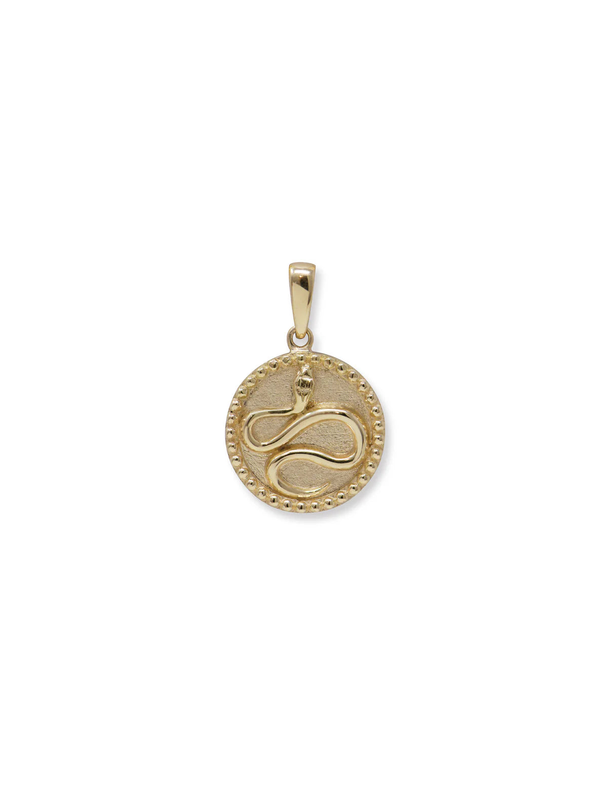 14 Karat Yellow Dew Drop Year of The Snake Medallion Necklace