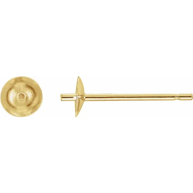 18K 6mm Pearl Stud Mounting