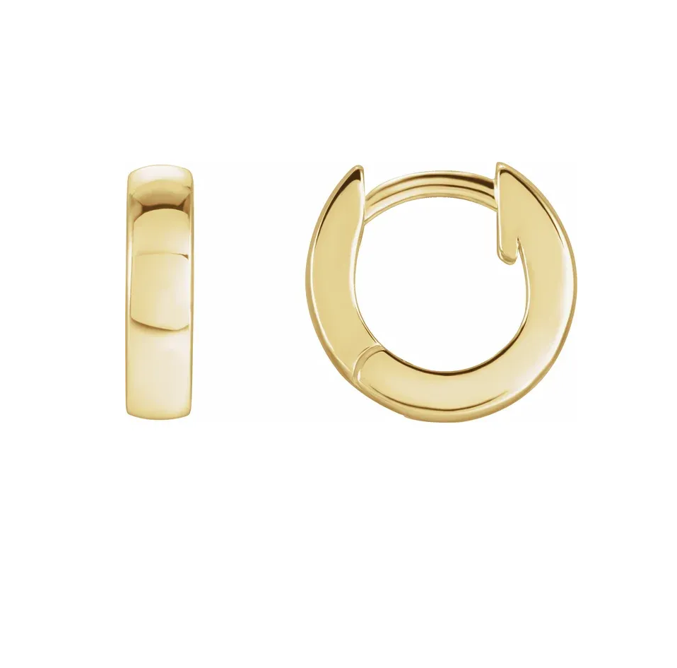 14 Karat Yellow Gold 9.5mm Huggie Earrings
