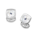 Cushion Shaped Mother-of-Pearl and Sapphire Cufflinks