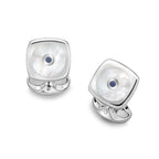 Cushion Shaped Mother-of-Pearl and Sapphire Cufflinks