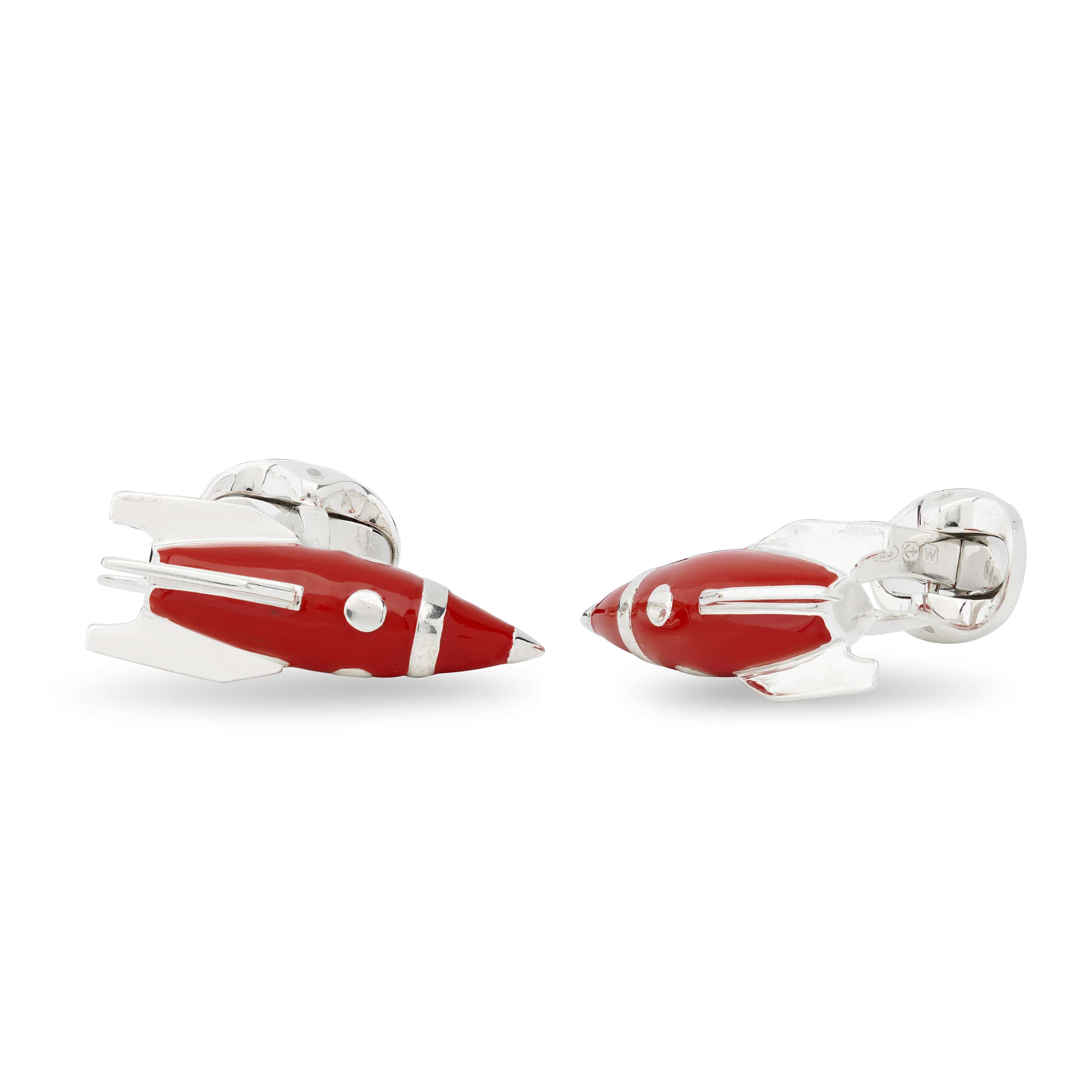 Silver Rocket Ship Cufflinks