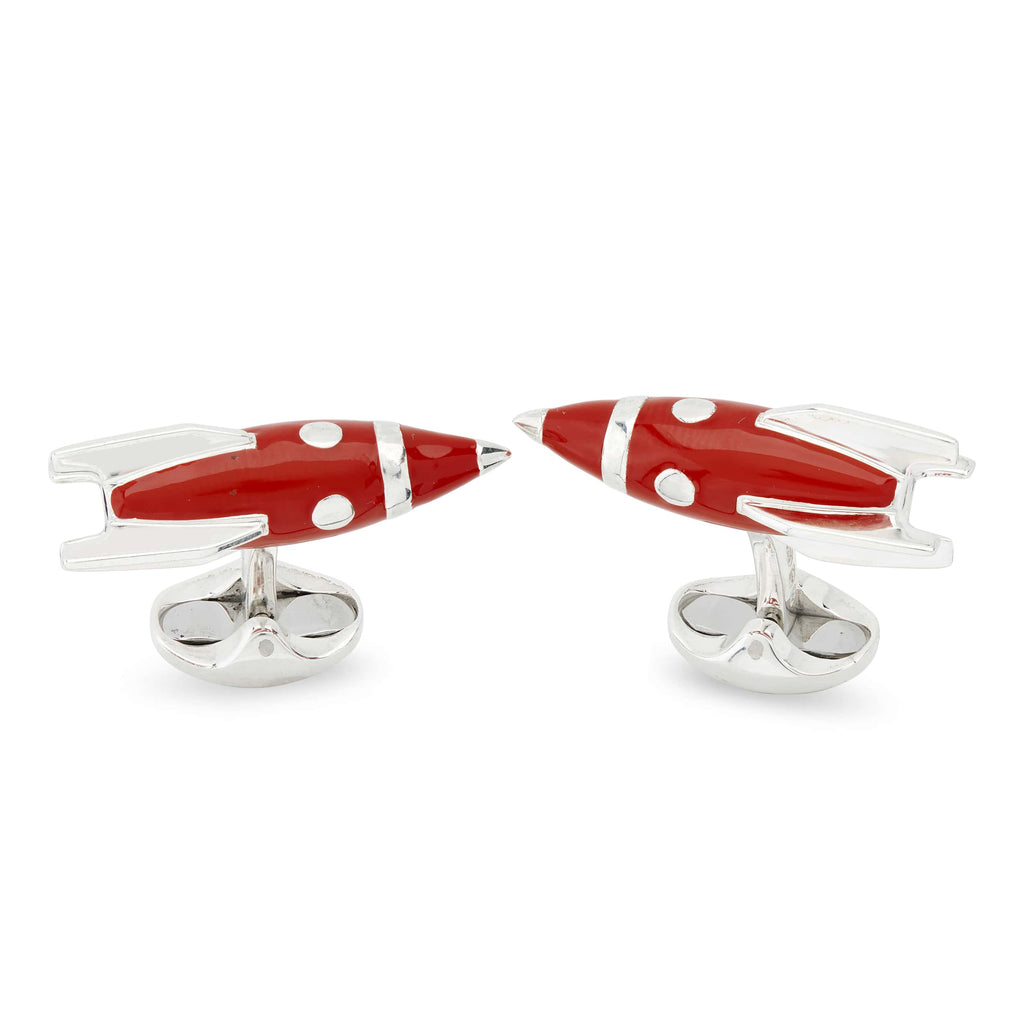 Silver Rocket Ship Cufflinks