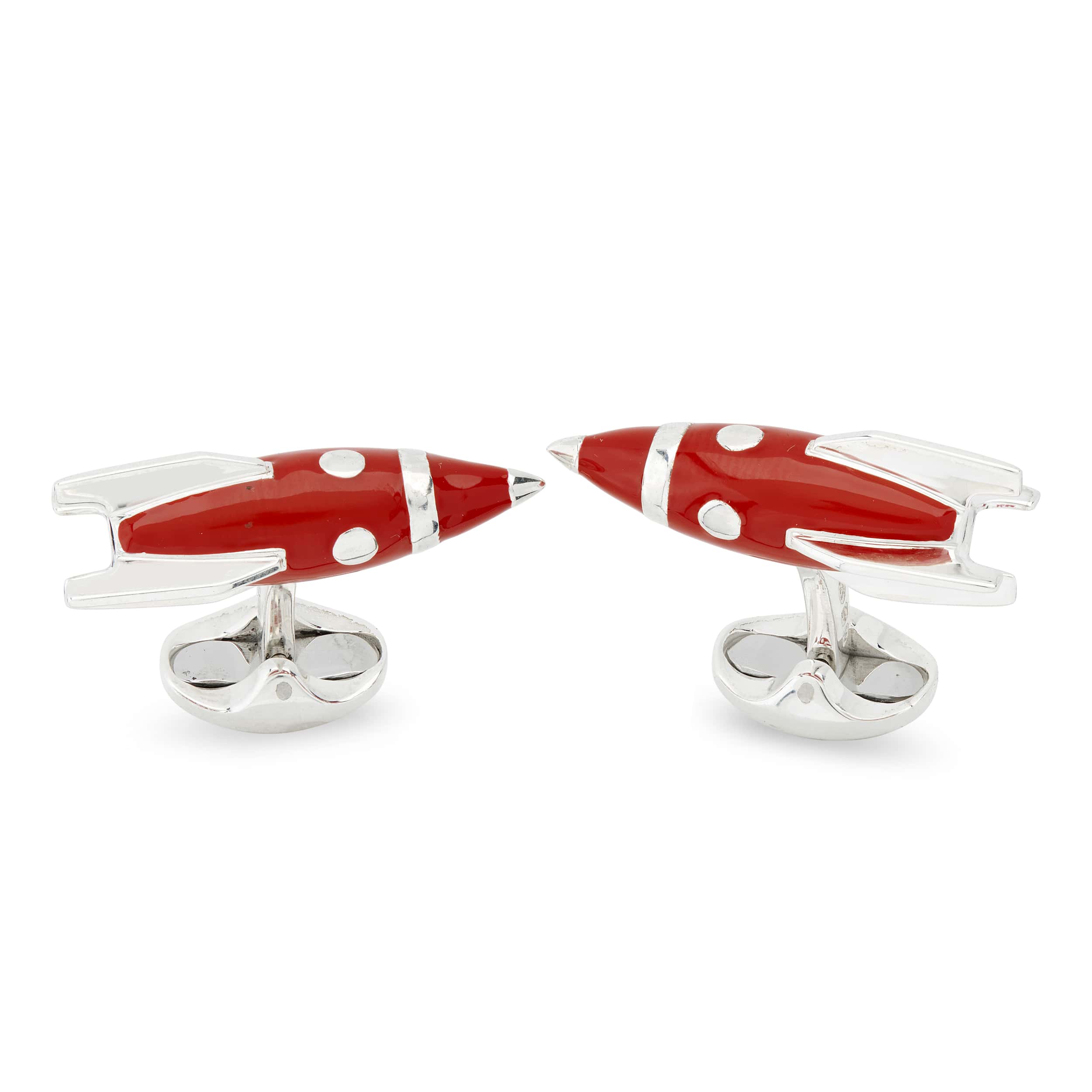 Silver Rocket Ship Cufflinks