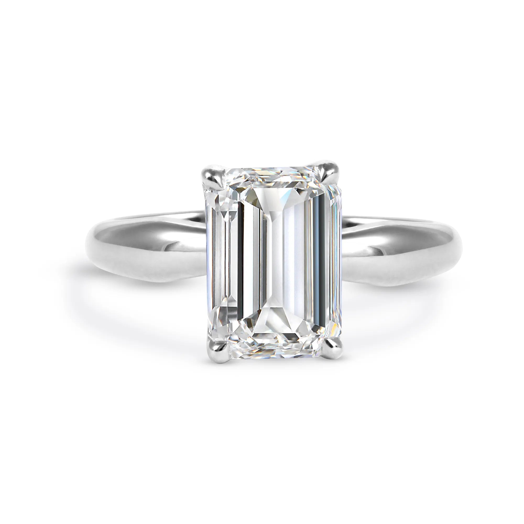 18W Emerald Cut Clarity Signature Solitaire E VVS2 LG