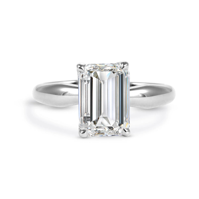 18W Emerald Cut Clarity Signature Solitaire E VVS2 LG