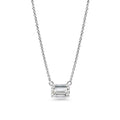 18 Karat Gold Emerald Cut Solitaire Pendant