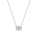 18 Karat Gold Oval Solitaire Pendant