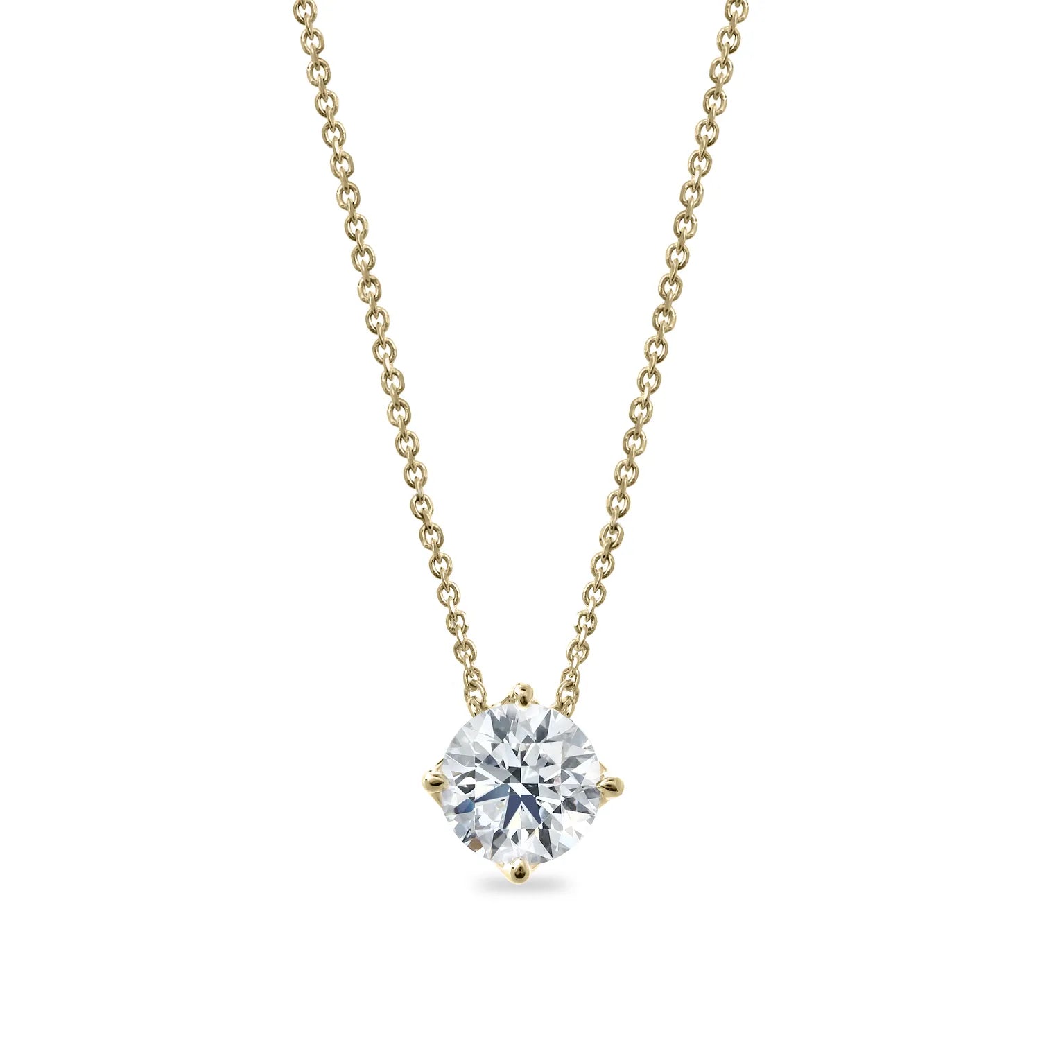 18 Karat Gold Diamond Solitaire Pendant