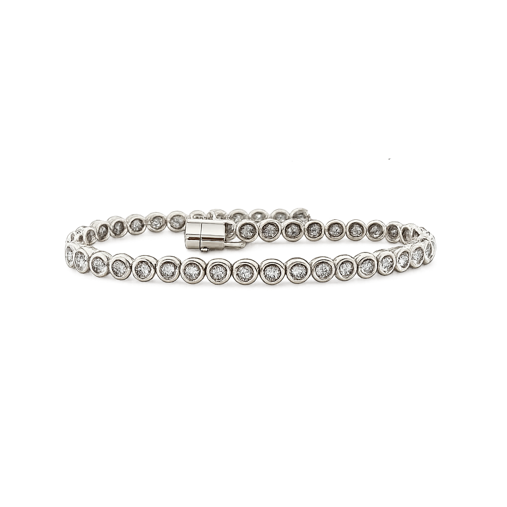 1.5 Carat Bezel Set Diamond Tennis Bracelet