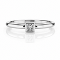 14 Karat Gold Mini Solitaire Birthstone Princess-Cut Diamond Ring
