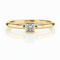 14 Karat Gold Mini Solitaire Birthstone Princess-Cut Diamond Ring