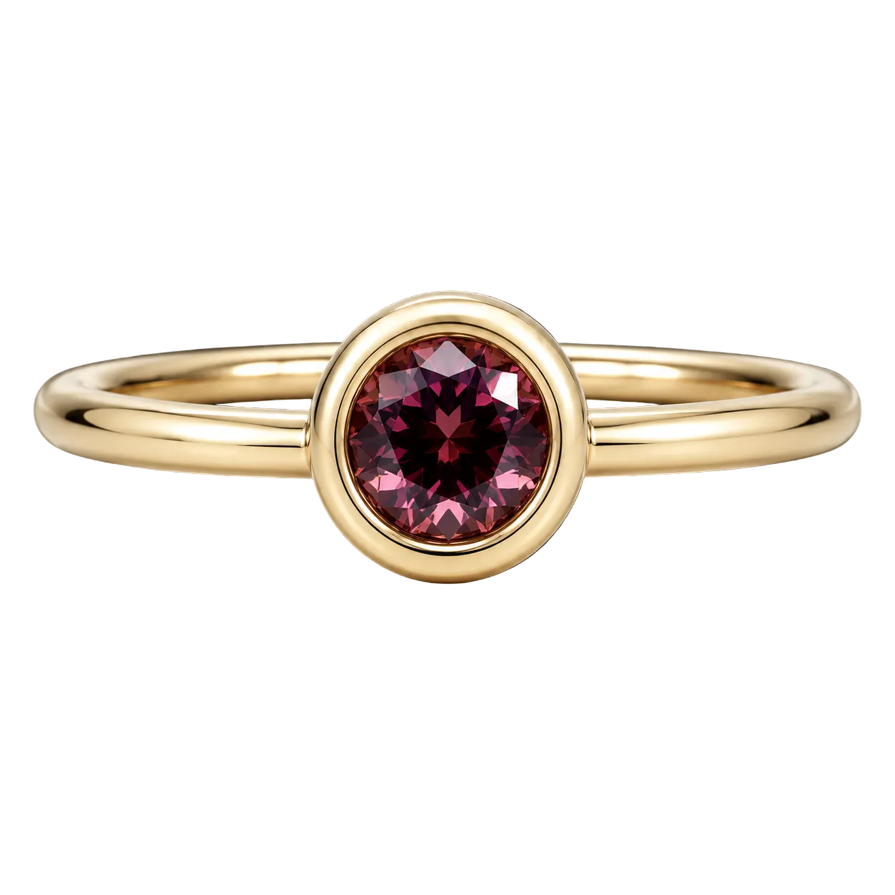 14 Karat Gold Mini Solitaire Birthstone Ring with a Brown Diamond