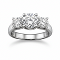 14 Karat White Gold 3-Stone Diamond Ring