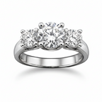 14 Karat White Gold 3-Stone Diamond Ring