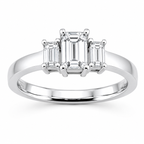 14 Karat Gold Emerald Cut 3-Stone Diamond Ring