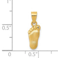 14K Yellow Gold Foot Charm