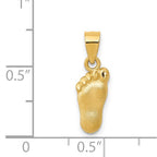 14K Yellow Gold Foot Charm