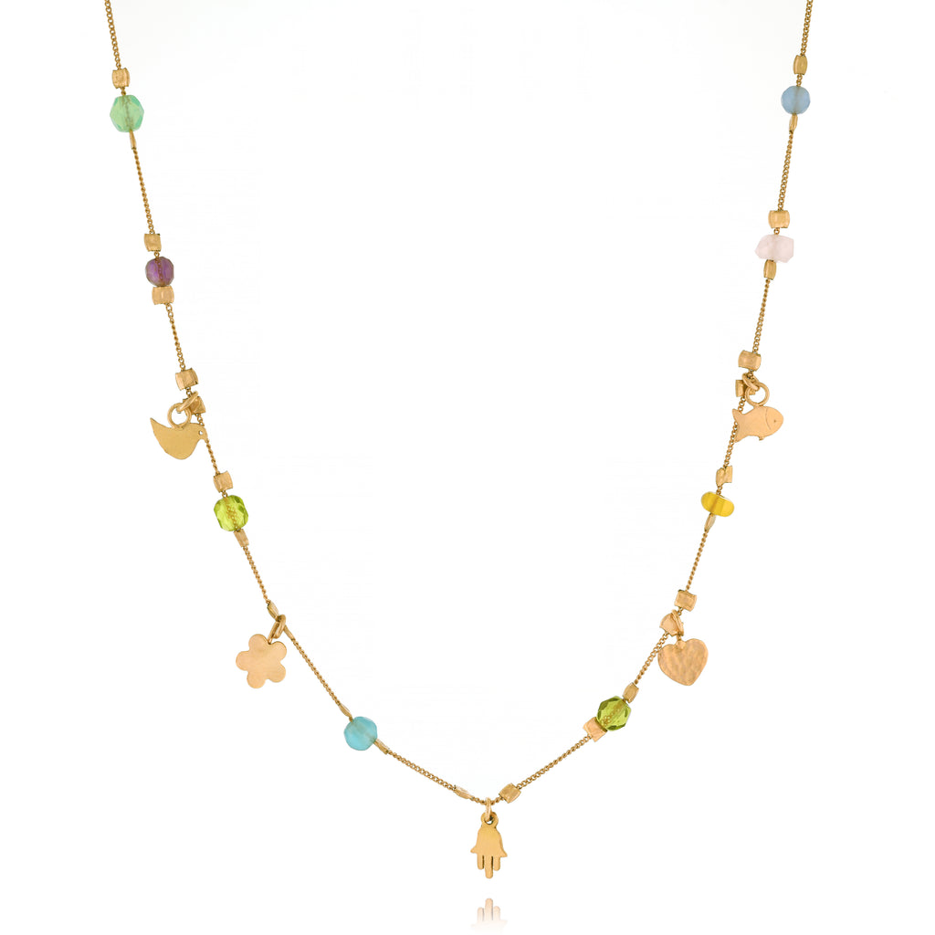 Vermeil Charm & Bead Station Necklaces, (Var) 16"