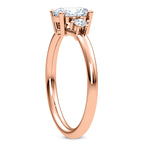 14 Karat Gold Oval Three Stone Ring